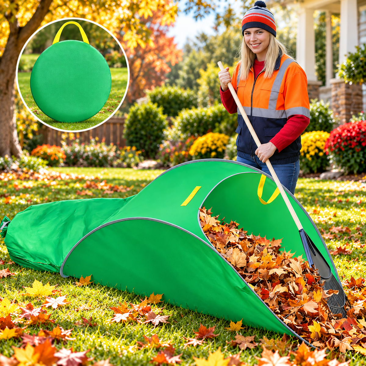 Foldable Garden Leaf Collector – Large Capacity Pop-Up Yard Cleanup Bag with Easy Carry Handles