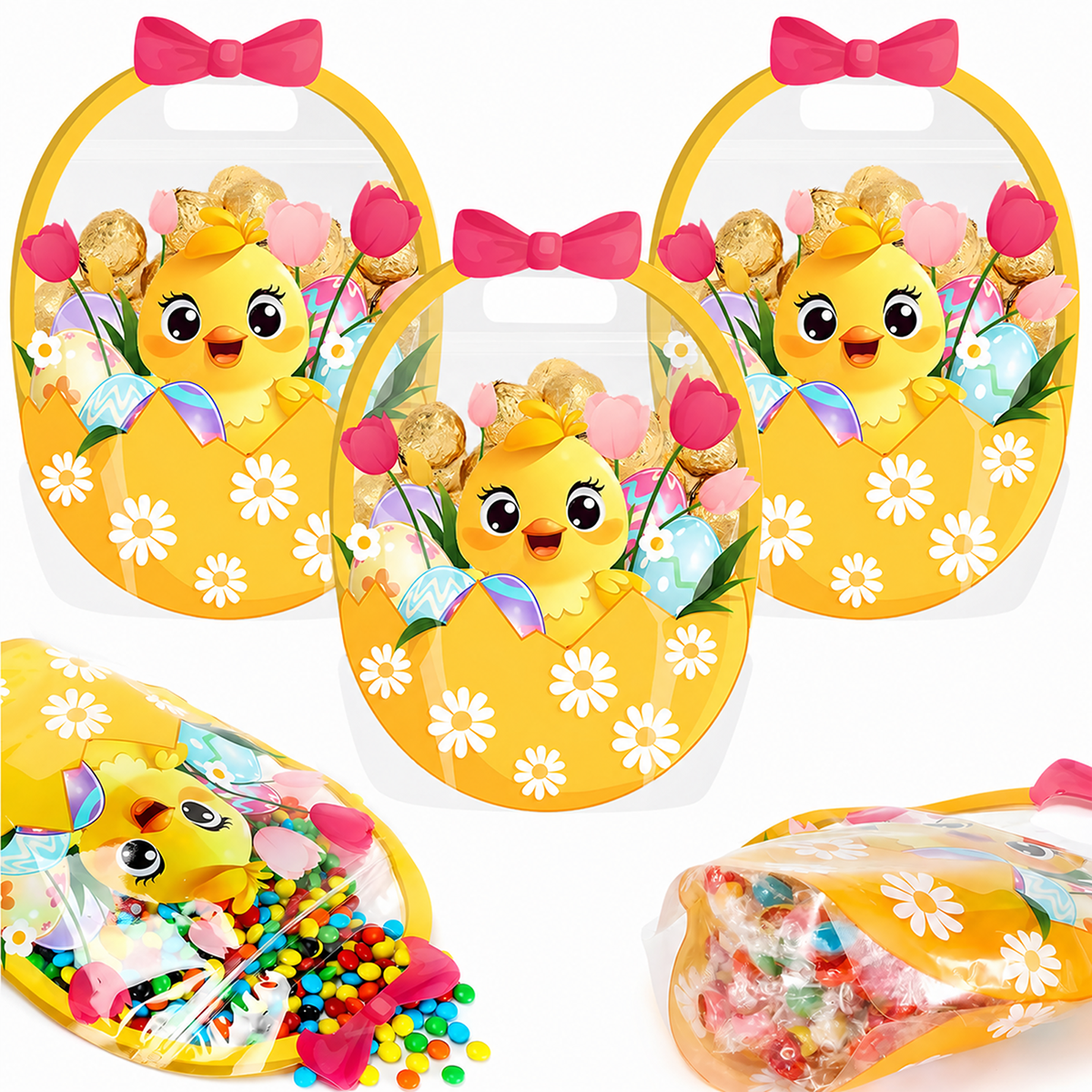 ๐ Halloween Party Favor Bags โ Transparent Treat Bags in Fun Halloween Designs
