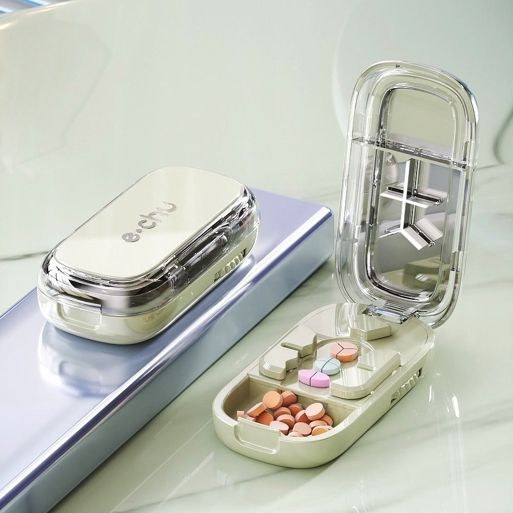 πPortable Pill Cutter/Splitter & Storage Case (Cuts into 1/2, 1/3, or 1/4 portions)