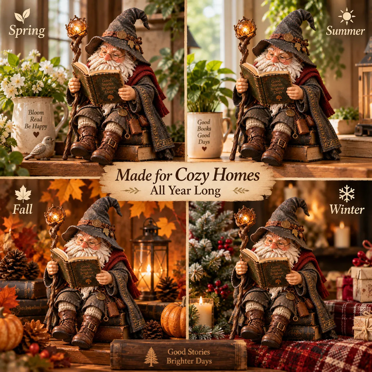 π§ββοΈ The Wandering Scholar Gnome β Enchanted Reading Wizard Figurine
