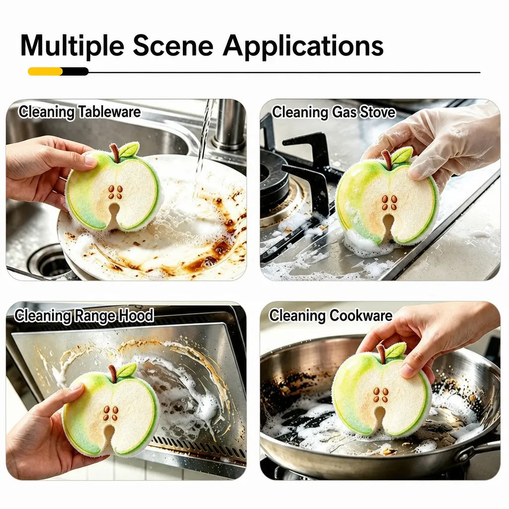 3-Pack Compressed Cellulose Sponges, Fruit-Shaped Natural Pop-Up Dish Sponges β