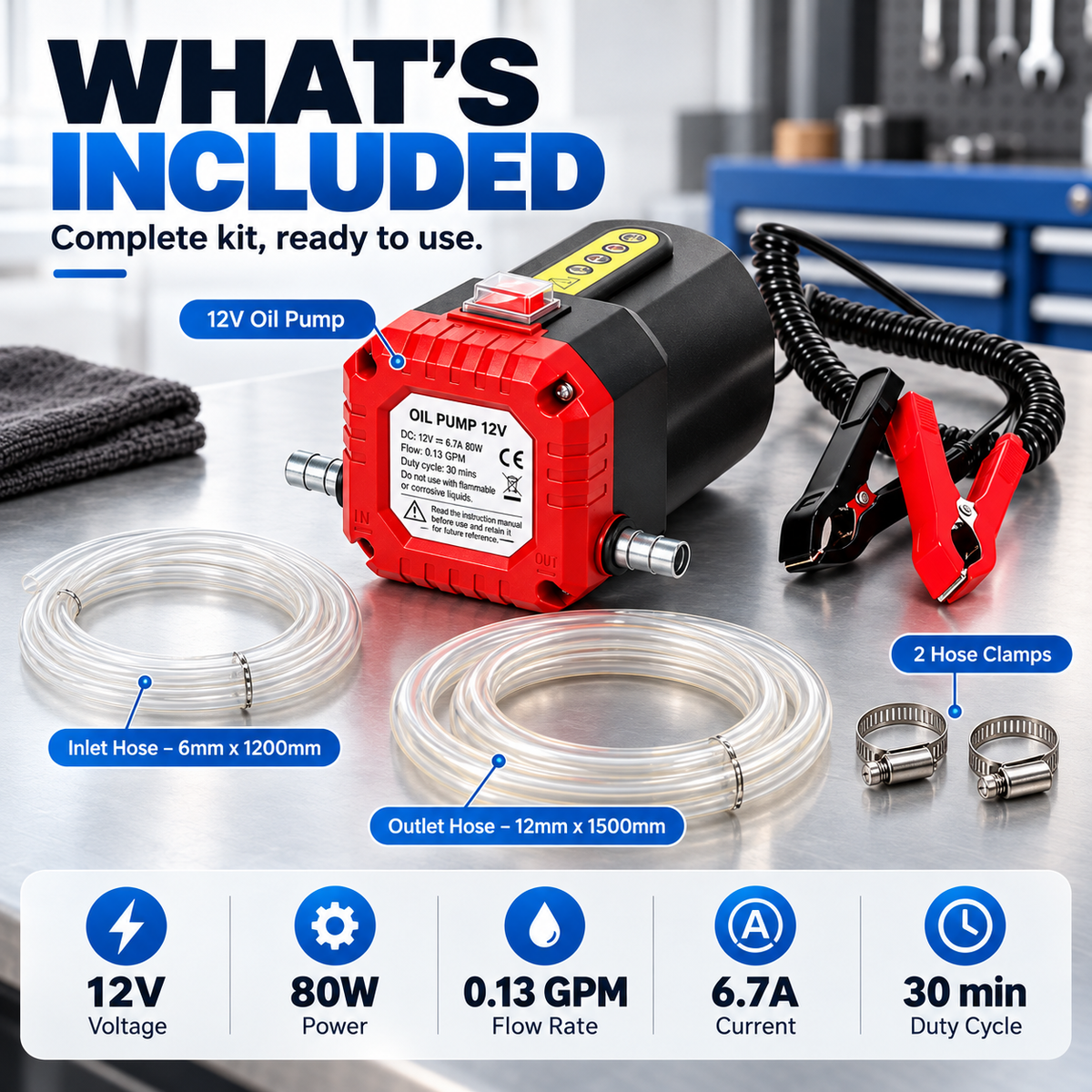 🔥 🔧 12V 80W Electric Oil Extractor Pump – Fast, Cleaner Oil Changes