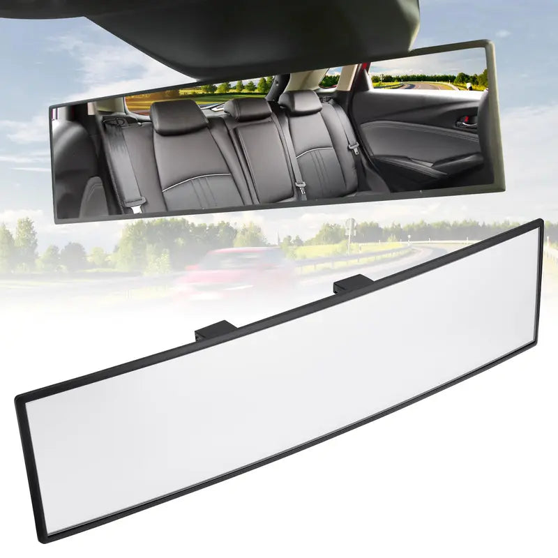 🚗 Wide Angle Rear View Mirror – 12' Anti-Glare Panoramic Clip-On Car Mirror