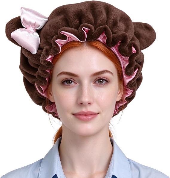 🧸Original Design Bear Ear Plush Sleep Hair Bonnet
