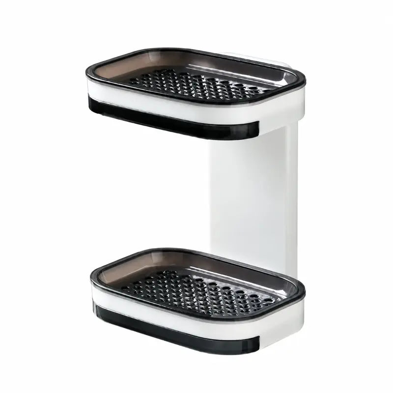 Wall-Mounted Double Soap Holder with Drain Tray โ No-Drill Bathroom Organizer