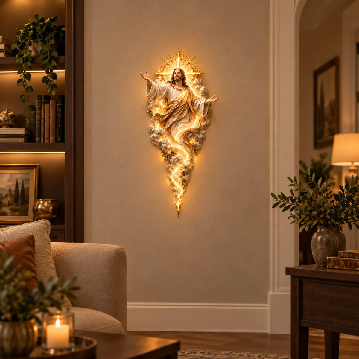 π₯Last Day 50% OFF - βοΈ Light of the World Jesus Wall Sculpture β A Radiant Symbol of Faith for the Home