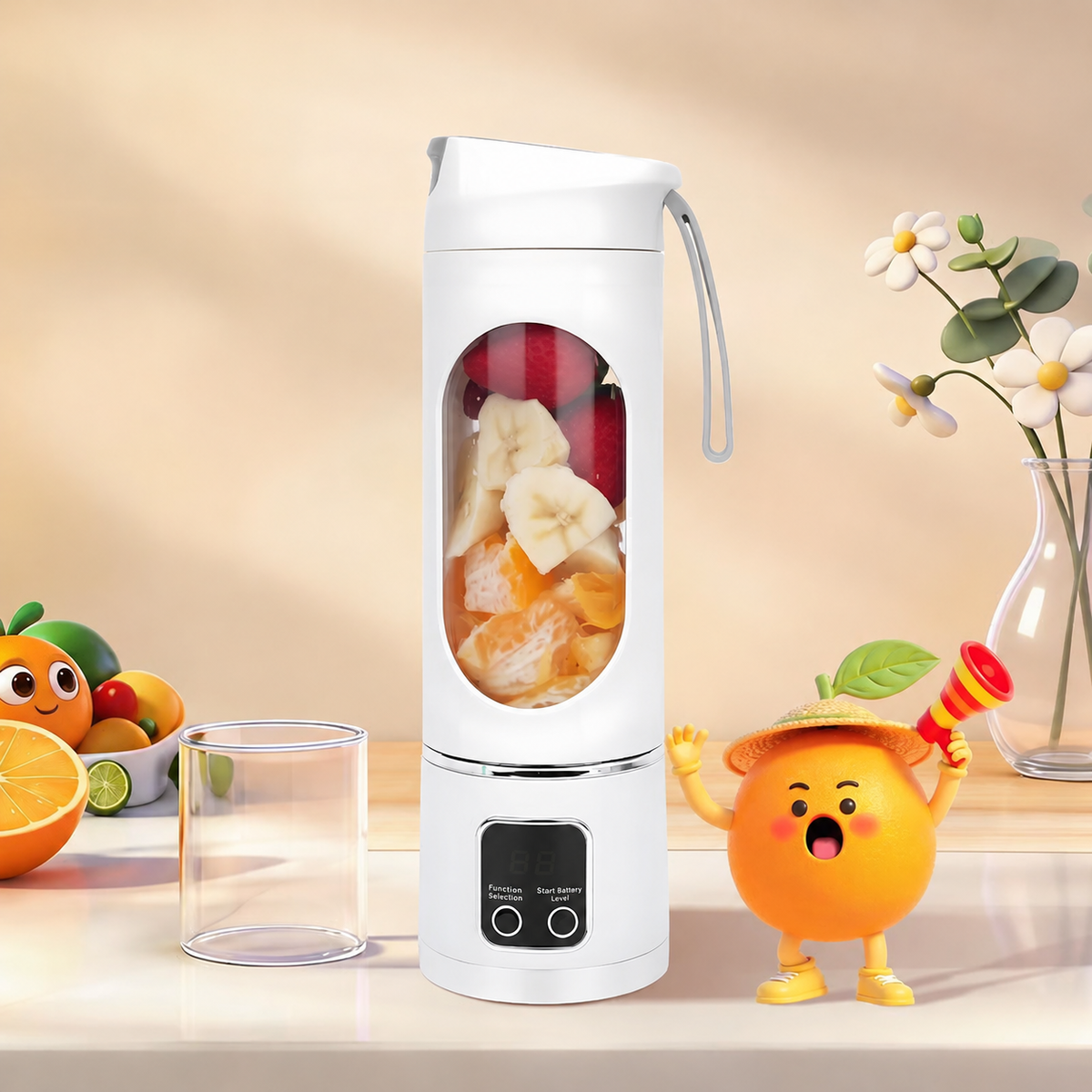 Portable USB Rechargeable Blender – Mini Smoothie Maker for Travel & Gym