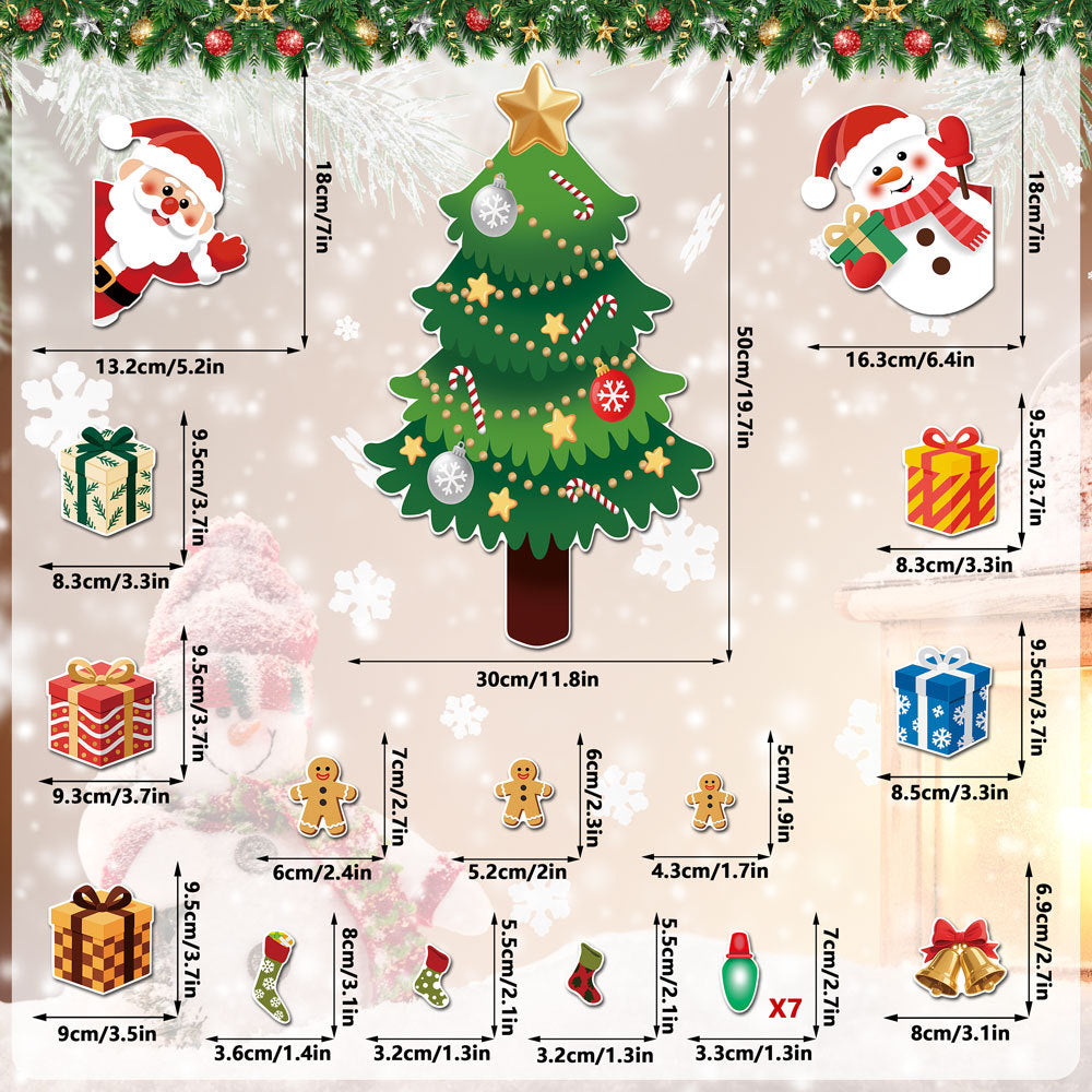 Christmas Refrigerator Magnets,DIY Fridge Santa Reindeer Snowman