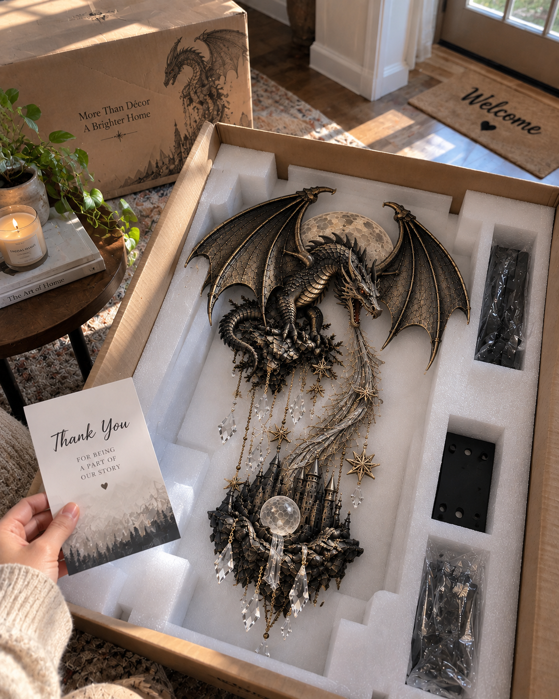 π₯ Last Day 49% OFF β π Dragonfire Moonlight Wall Lamp | Enchanted Fantasy Castle Decor π