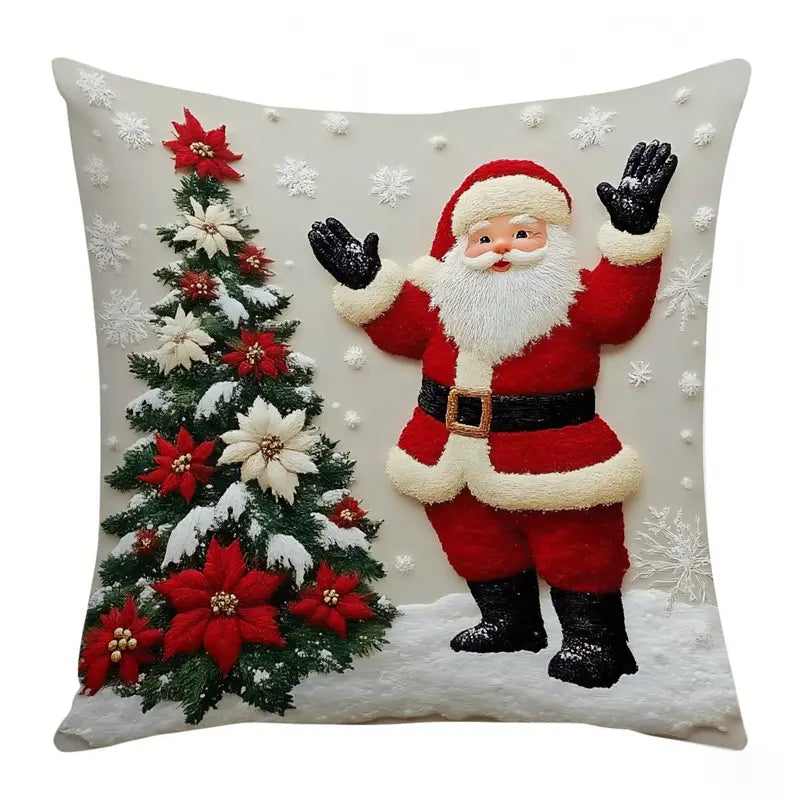 🎄Set of 4 Neutral Square Christmas Decorative Throw Pillows