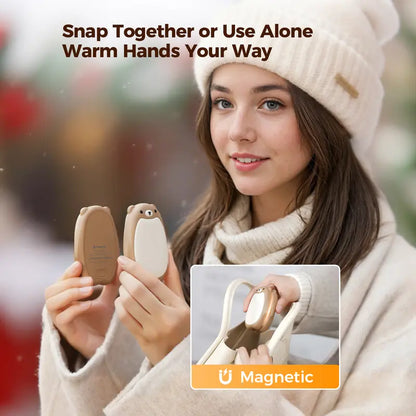 ❄️ 2 Pack Magnetic Bear Hand Warmers | Split Design, 3 Heat Settings, Perfect Christmas Gift🎁