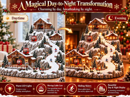 🔥 LAST DAY 49% OFF 🔥 Animated Christmas Mountain Cable Car Village™ – Lighted Alpine Ski Resort Scene with Moving Gondolas & Cozy Holiday Chalets ✨