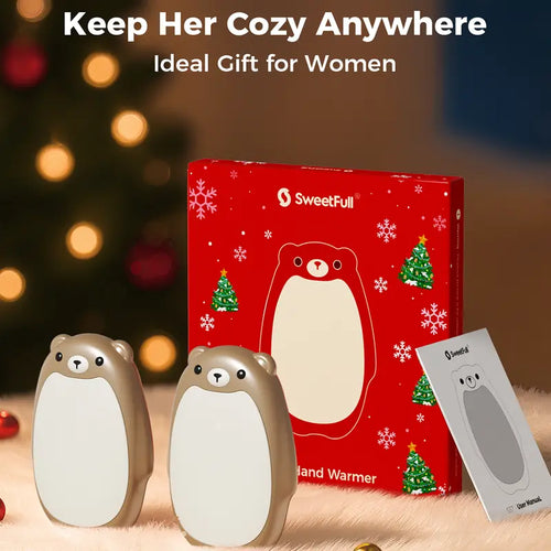 ❄️ 2 Pack Magnetic Bear Hand Warmers | Split Design, 3 Heat Settings, Perfect Christmas Gift🎁