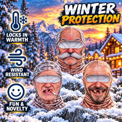 🤣 Funny Realistic Face Balaclava | Hilarious Ski & Snowboard Resort Party Mask, Winter Slopes Group Gear