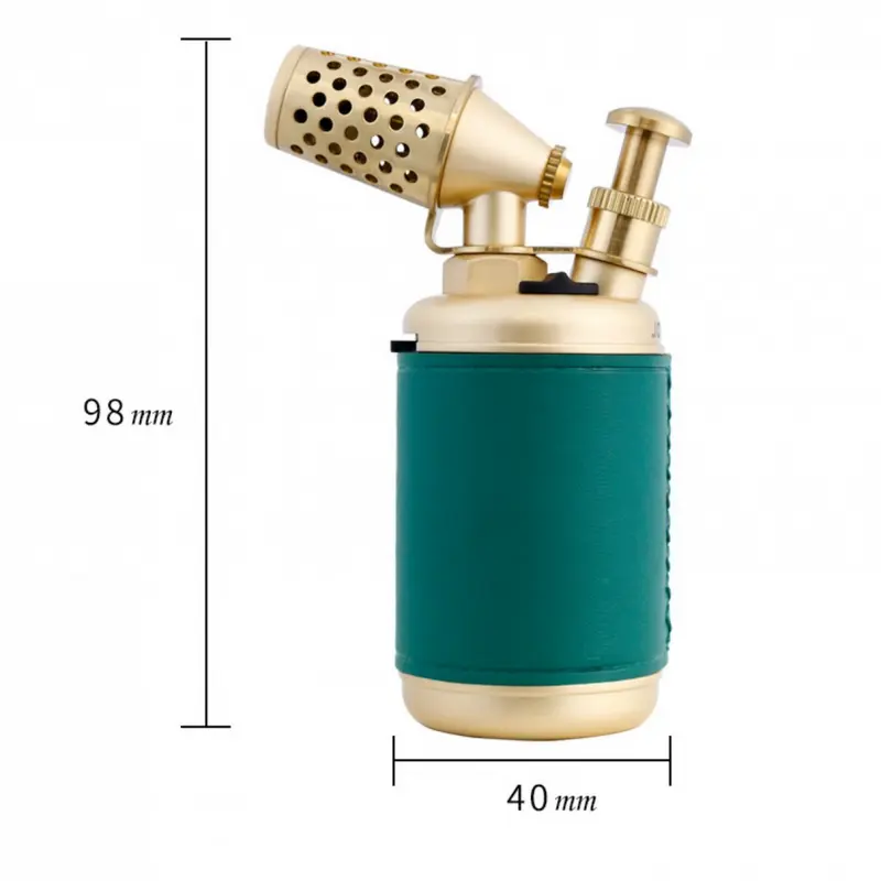 🔥1300°C Windproof Butane Torch with Vintage Leather Wrap