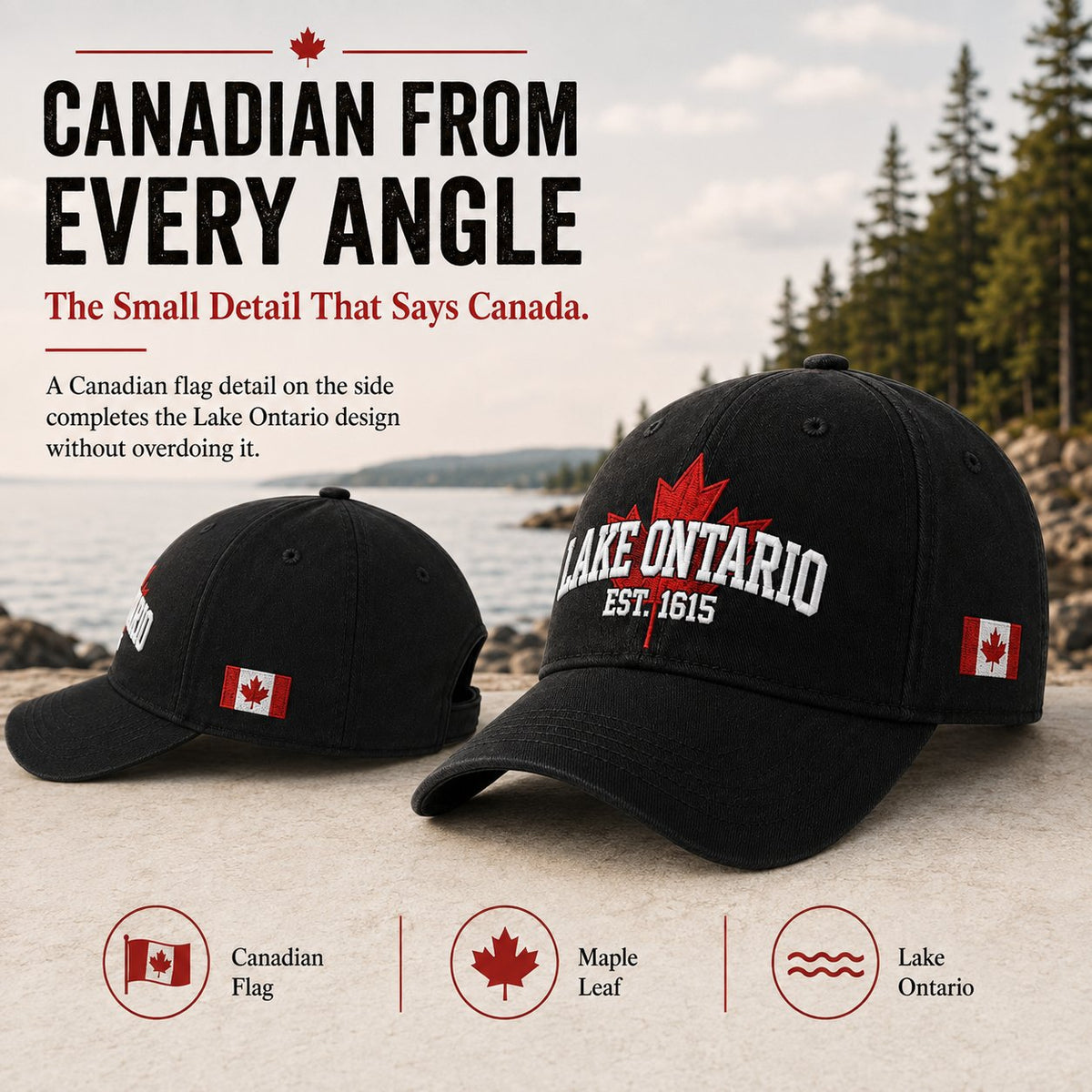 🔥LAST DAY 50% OFF - 🍁Lake Ontario Forever – Heritage Cap (🧢100% Cotton)
