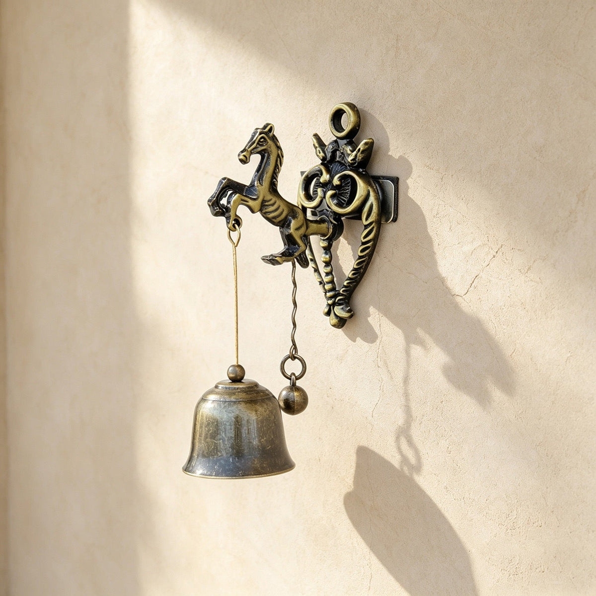 🔔 Vintage Hummingbird Doorbell – Antique Brass Hanging Bell for Home & Garden