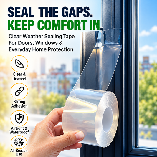 Transparent Waterproof Sealing Tape – Self-Adhesive Weatherproof Tape for Windows, Doors & Draft Protection