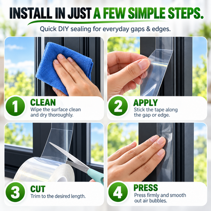 Transparent Waterproof Sealing Tape – Self-Adhesive Weatherproof Tape for Windows, Doors & Draft Protection