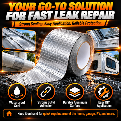 Waterproof Butyl Sealing Tape – Heavy-Duty Aluminum Foil Leak Repair Tape for Roofs, Pipes & RVs