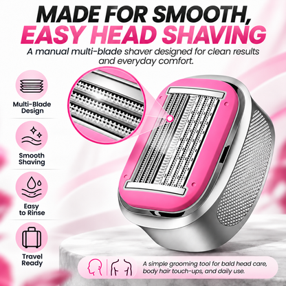 Men's Manual Bald Head Shaver – 8-Blade Razor for Smooth, Comfortable Head & Body Grooming