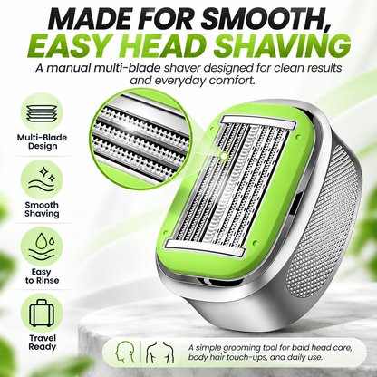 Men's Manual Bald Head Shaver – 8-Blade Razor for Smooth, Comfortable Head & Body Grooming
