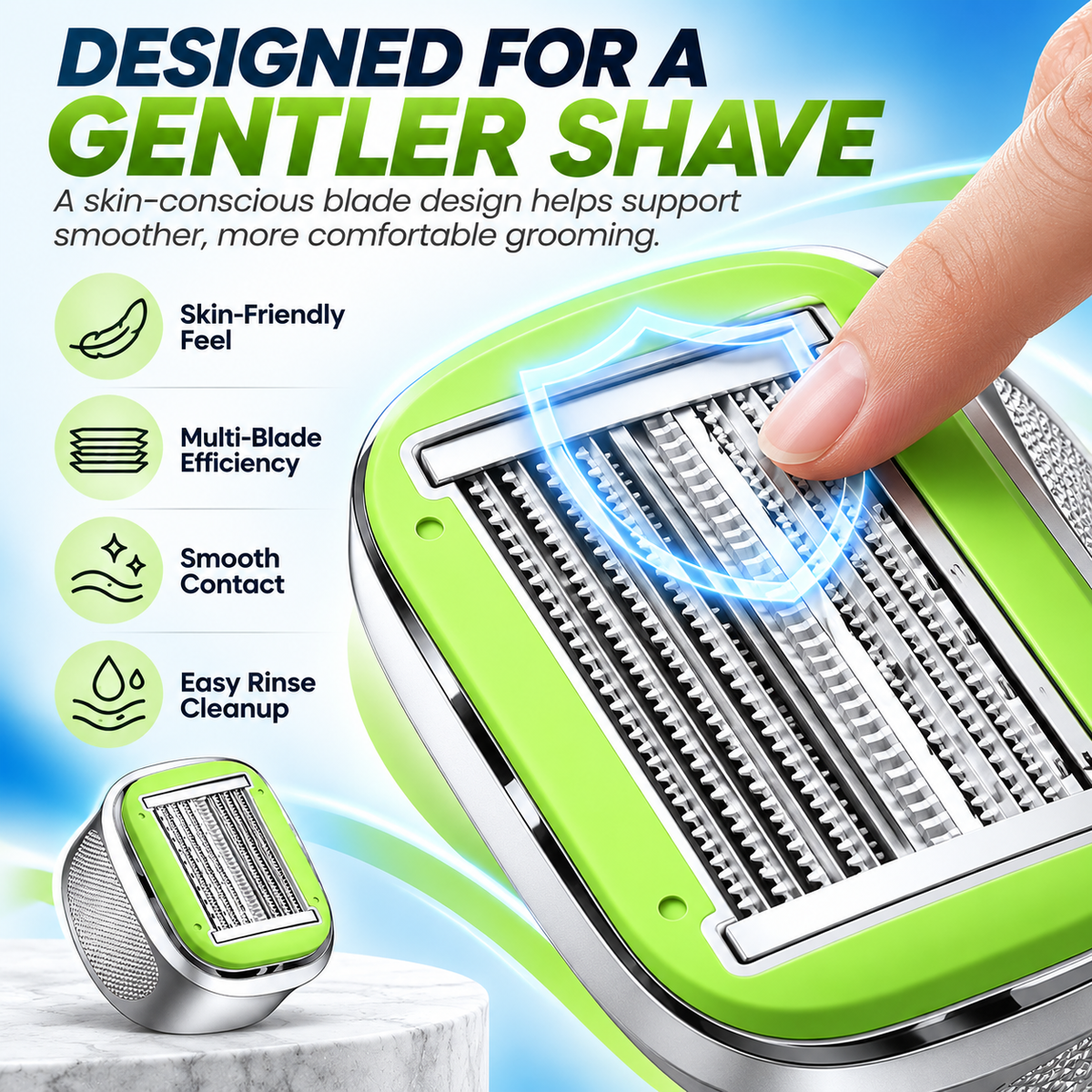 Men's Manual Bald Head Shaver – 8-Blade Razor for Smooth, Comfortable Head & Body Grooming