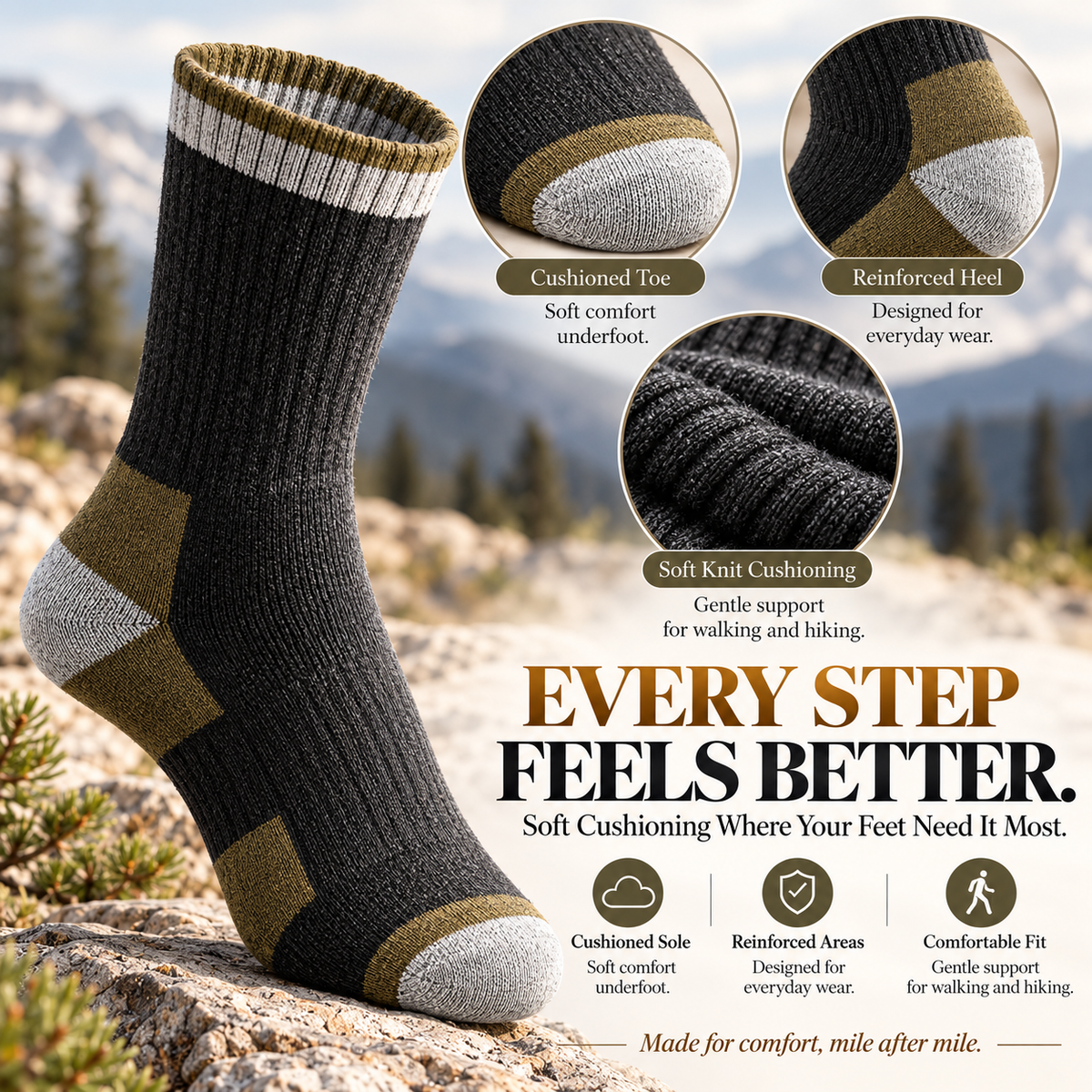 Merino Wool Hiking Socks – Thick Cushioned Thermal Socks for Winter Warmth & Everyday Comfort