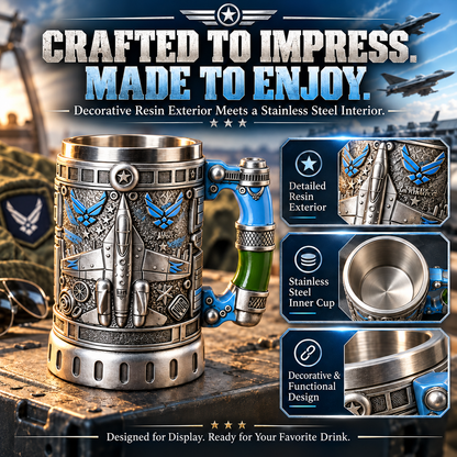 Military 3D Collectible Mug – Resin & Stainless Steel Tankard
