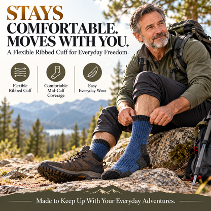 Merino Wool Hiking Socks – Thick Cushioned Thermal Socks for Winter Warmth & Everyday Comfort