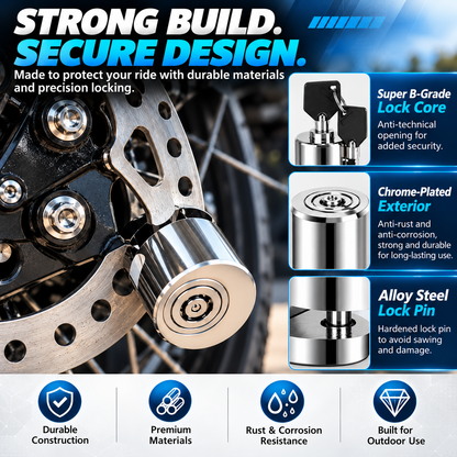 Heavy-Duty Disc Brake Lock – Anti-Theft Security Lock for Motorcycles, E-Bikes & Bicycles