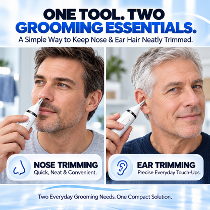 Electric Nose & Ear Hair Trimmer – Dual-Edge Precision Blades, Gentle & Portable Grooming Tool