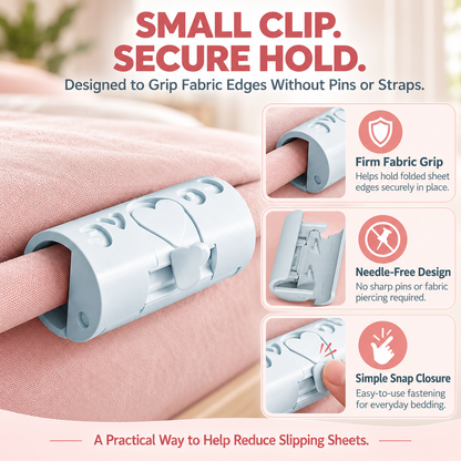 Adjustable Bed Sheet Gripper Clips – 2-Setting Anti-Slip, No-Pin Fasteners
