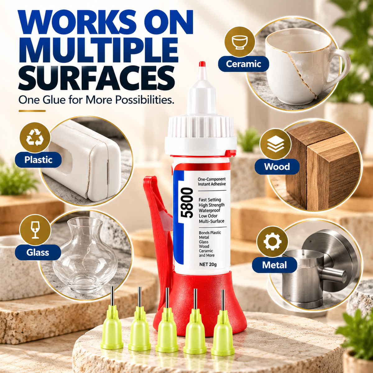 5800 Precision Repair Glue – Fast-Setting Multi-Surface Adhesive for DIY Repairs