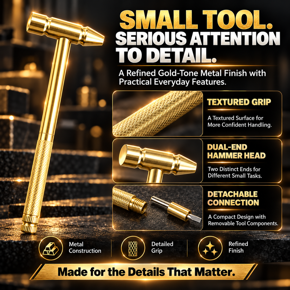6-in-1 Mini Multifunction Hammer & Screwdriver Set – Compact Precision Repair Tool