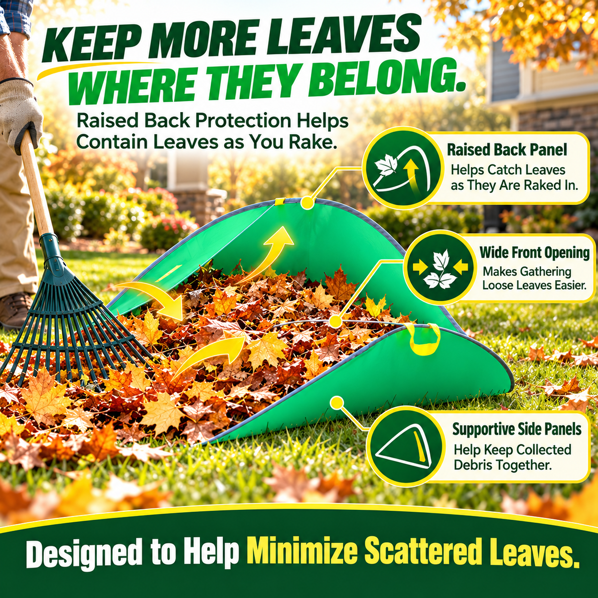 Foldable Garden Leaf Collector – Large Capacity Pop-Up Yard Cleanup Bag with Easy Carry Handles