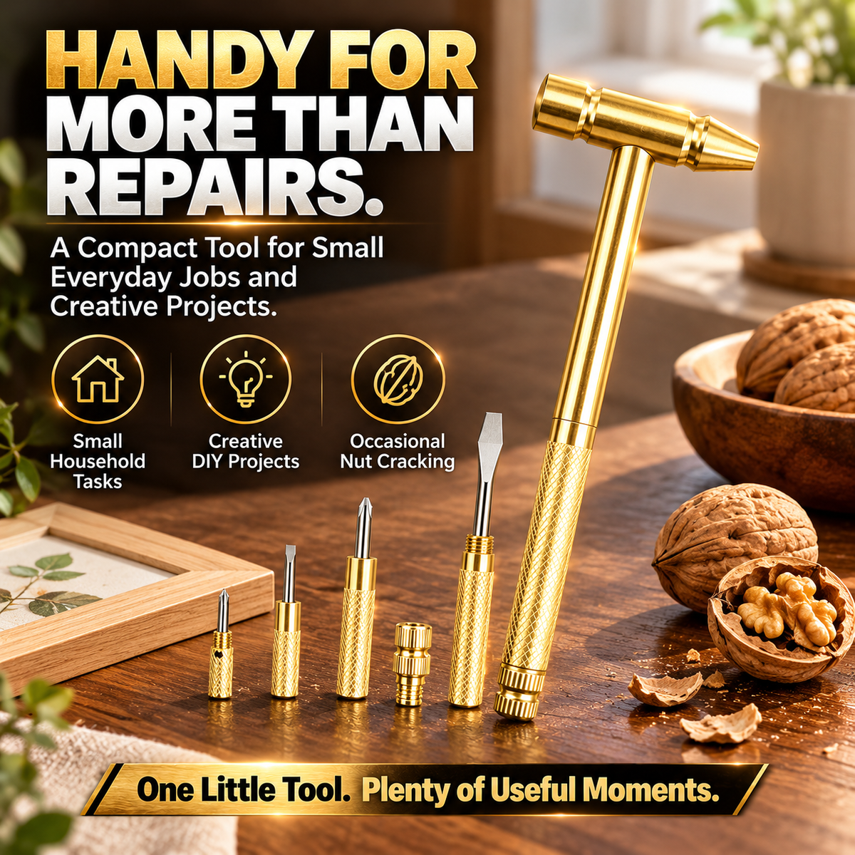 6-in-1 Mini Multifunction Hammer & Screwdriver Set – Compact Precision Repair Tool