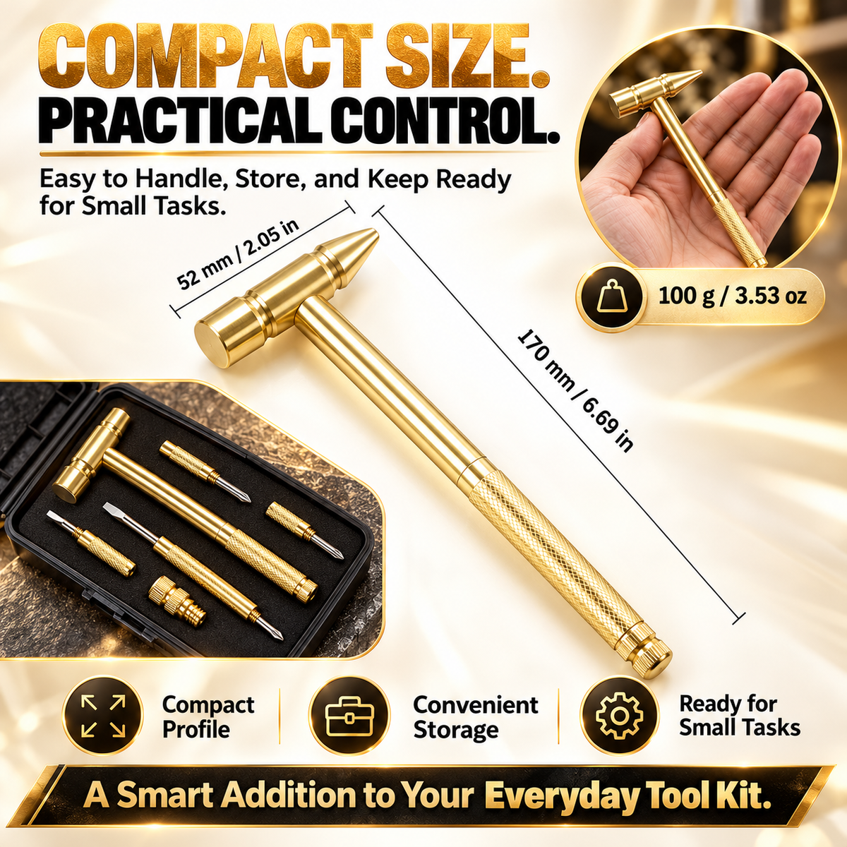 6-in-1 Mini Multifunction Hammer & Screwdriver Set – Compact Precision Repair Tool
