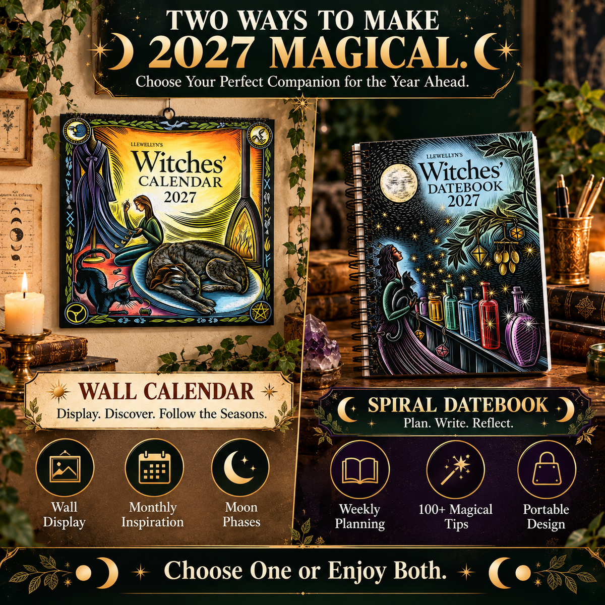 2027 Witches' Calendar & Datebook – Moon Phases, Spells, Rituals & Magical Planner