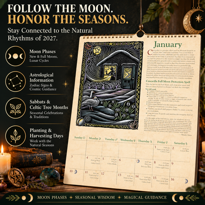 2027 Witches' Calendar & Datebook – Moon Phases, Spells, Rituals & Magical Planner