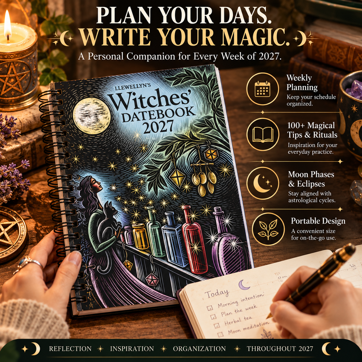 2027 Witches' Calendar & Datebook – Moon Phases, Spells, Rituals & Magical Planner