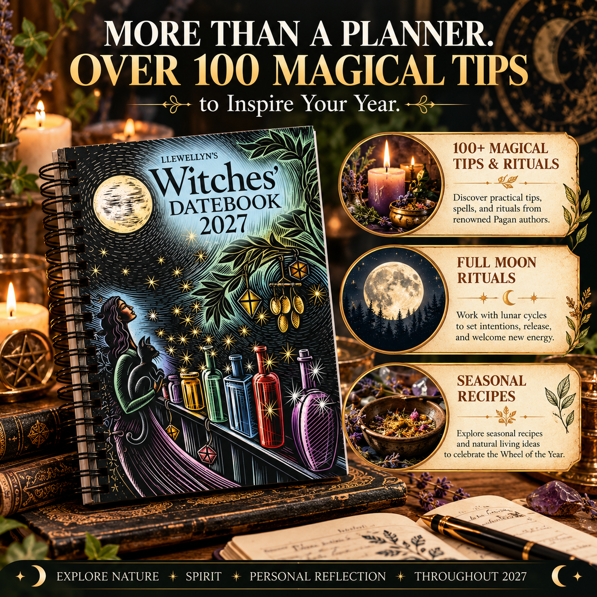 2027 Witches' Calendar & Datebook – Moon Phases, Spells, Rituals & Magical Planner