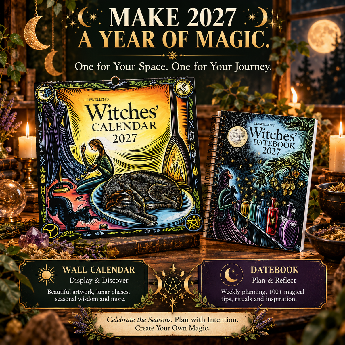 2027 Witches' Calendar & Datebook – Moon Phases, Spells, Rituals & Magical Planner