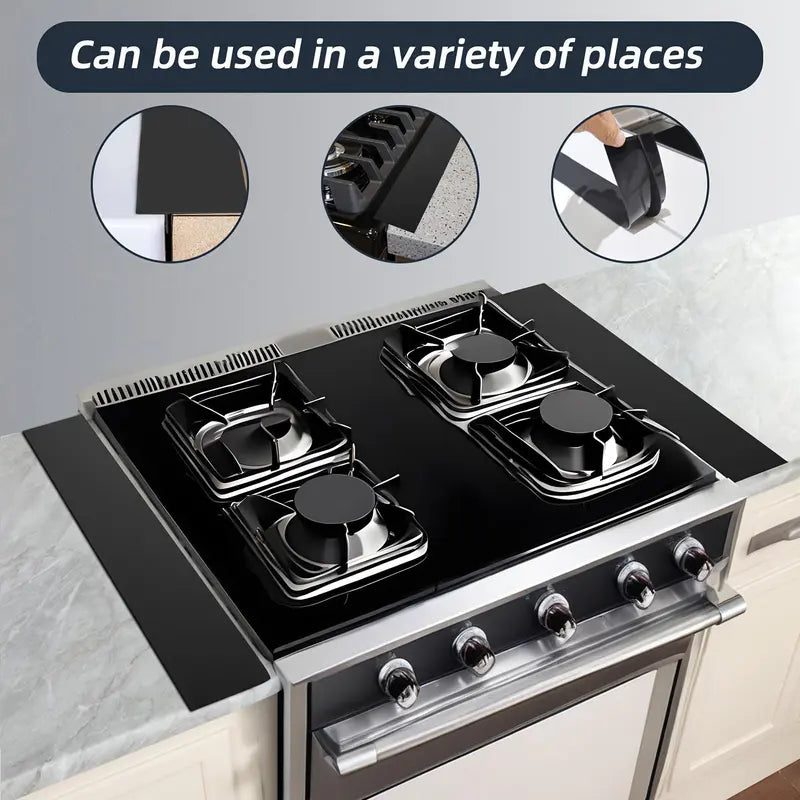 2Pcs Universal Self-Adhesive Silicone Stovetop Gap Covers