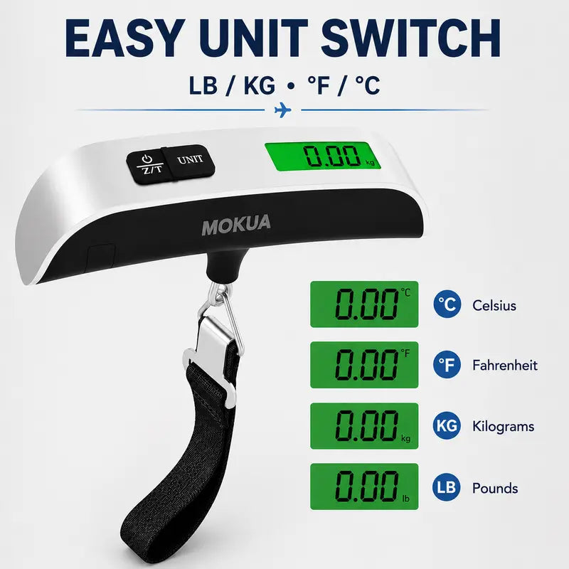 ✈️ TRAVEL SPECIAL: Digital Luggage Scale – 110lb/50kg Capacity, Backlit Display & Portable Design for Smarter Packing 🧳✨
