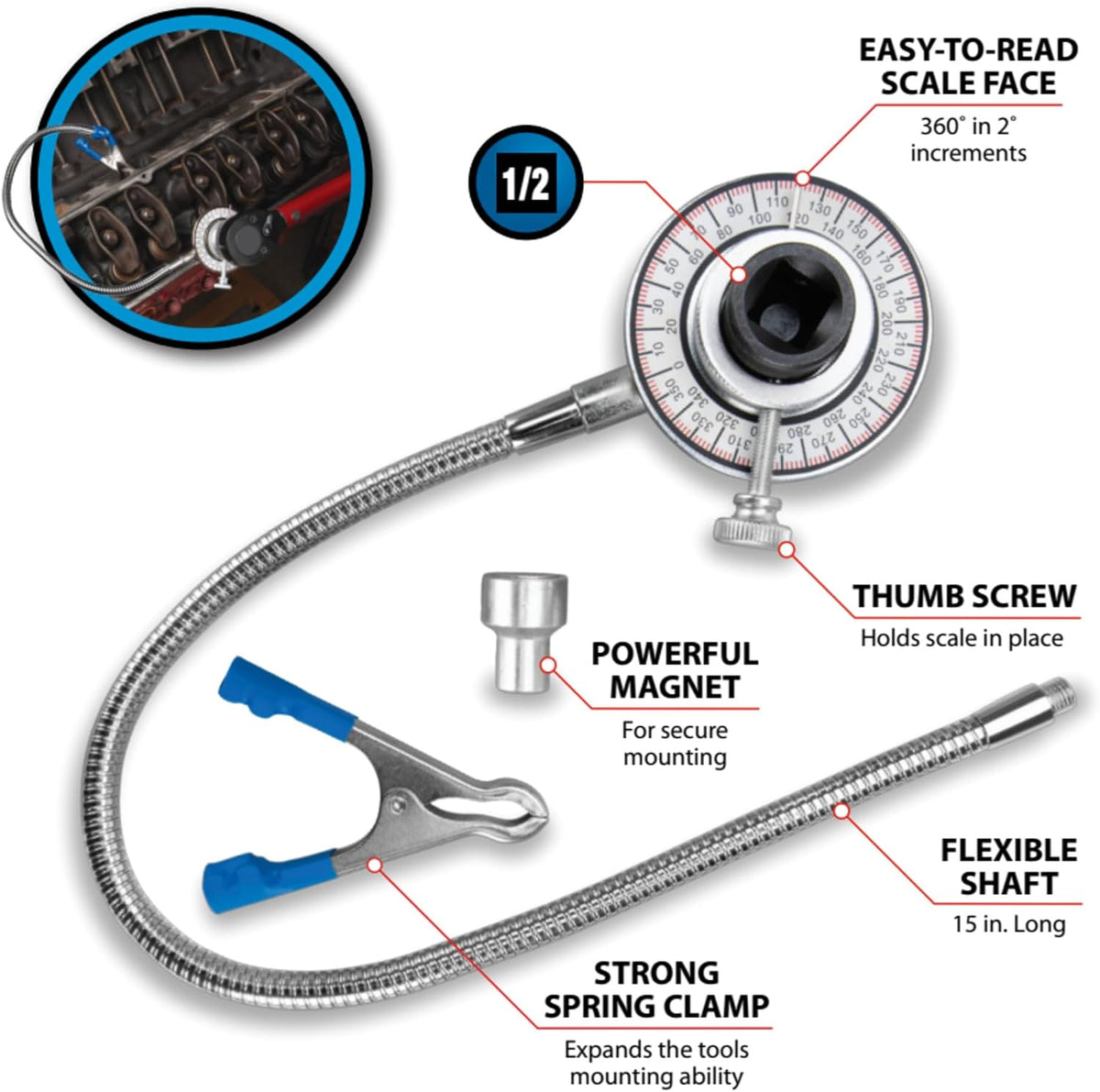 🛠️ 1/2' Drive Torque Angle Gauge Set