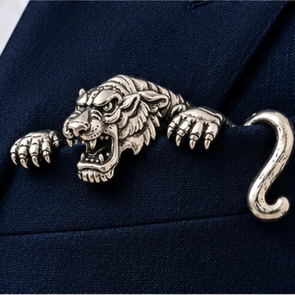 🐊✨ Luxury Sculpted Animal Brooch – Premium Statement Piece for Suits & Blazers