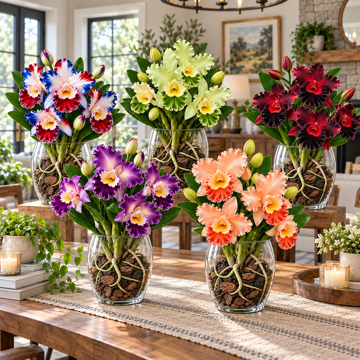 💎 Rare Ruffled Cattleya Orchid Rooted Pseudobulbs – Giant Exotic Bloom
