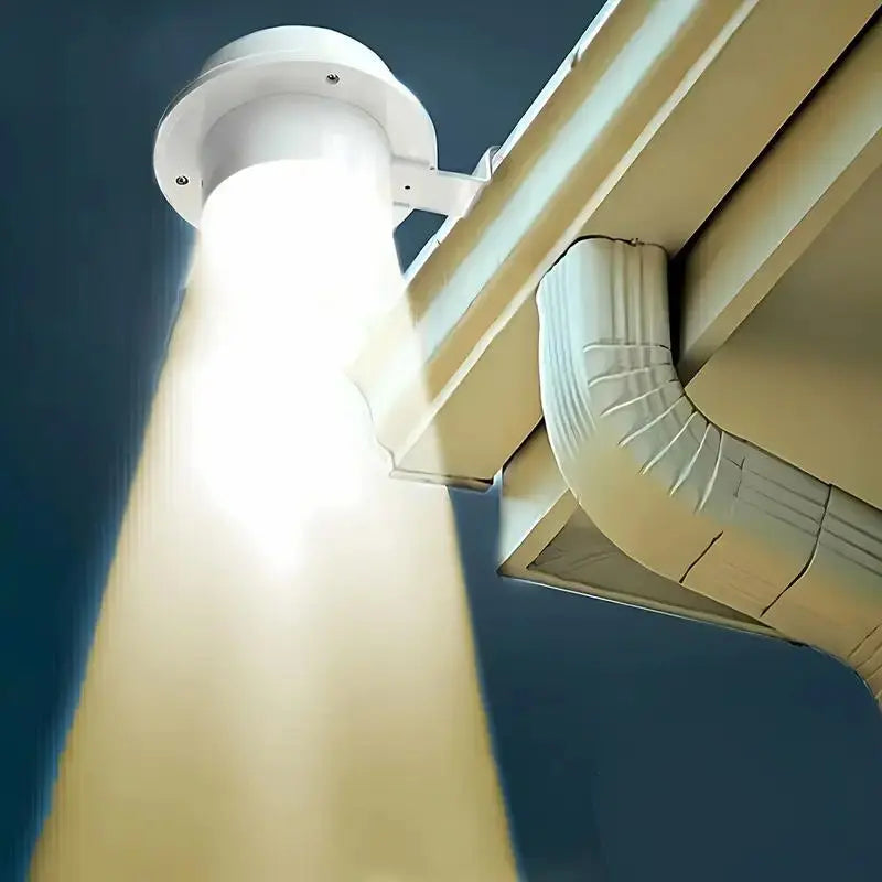 Solar Outdoor LED Gutter Lights, Adjustable Water-Resistant Smart Light Control Sensor Lamp