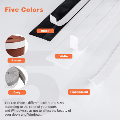 16.4Ft Door Weather Stripping | Adhesive Draft Stopper Seal Strip for Doors, Windows & Shower Doors